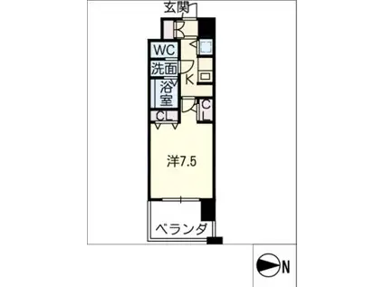 LA DOUCEUR黒川II(1K/12階)の間取り写真