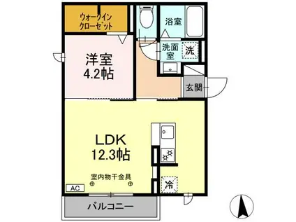 D-ROOM掛川市中央(1LDK/2階)の間取り写真