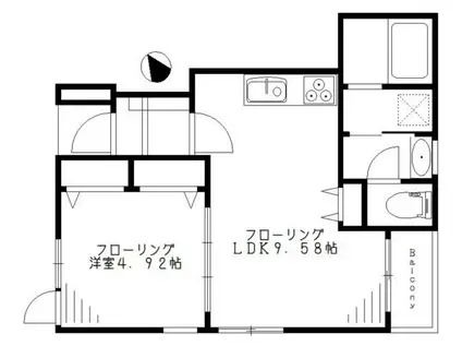 ポラリス井の頭(1LDK/1階)の間取り写真