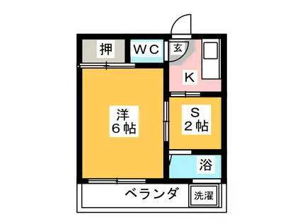 飯塚コーポ(1SK/3階)の間取り写真