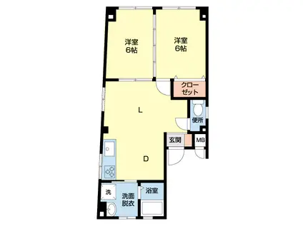 桜町新ビル(2LDK/3階)の間取り写真