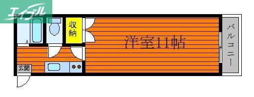 アメニティー21(1K/3階)の間取り写真