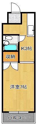 クライムハイツ寿山(1K/2階)の間取り写真