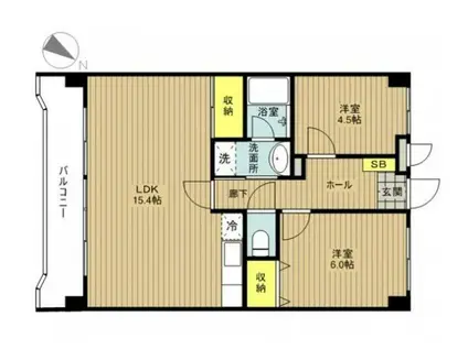 シャトー春日部B棟(2LDK/2階)の間取り写真
