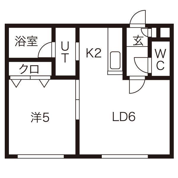 ノースキャピタルⅡ(1DK/3階)の間取り写真