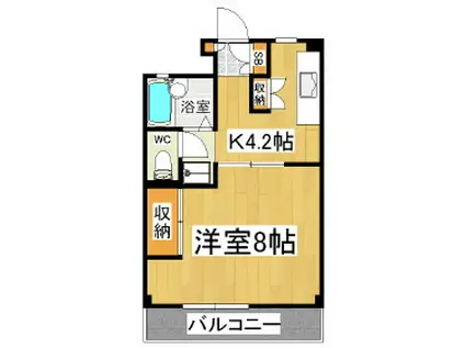 クロックパレス(1K/3階)の間取り写真