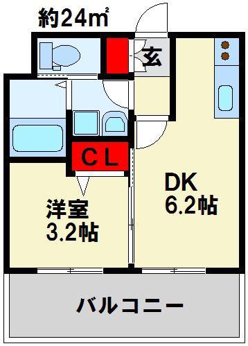 NO.71オリエントトラストタワー(1DK/17階)の間取り写真