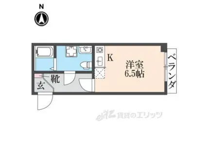 ノアーズアークⅡ(1K/4階)の間取り写真