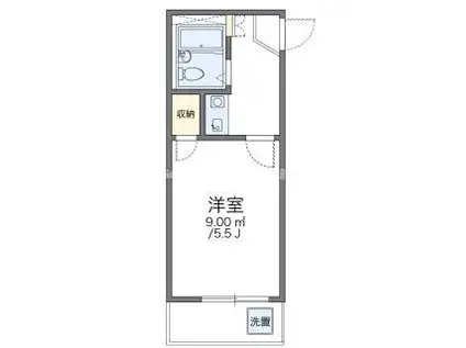 レオパレス佃(1K/2階)の間取り写真