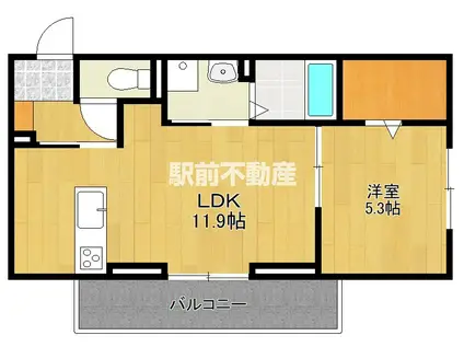 ロイヤルタウン日の出(1LDK/3階)の間取り写真