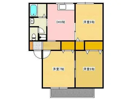 グレース I(3DK/2階)の間取り写真