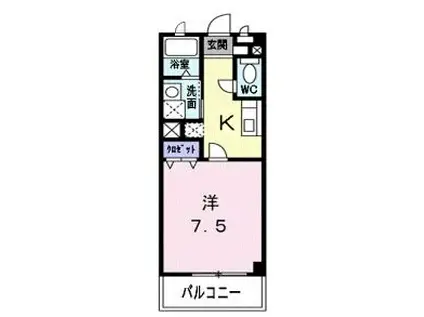 彩SAI(1K/2階)の間取り写真