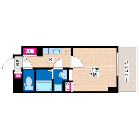 ヘスティア(1K/5階)の間取り写真