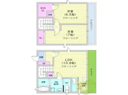 斎藤様方(2LDK/1階)の間取り写真