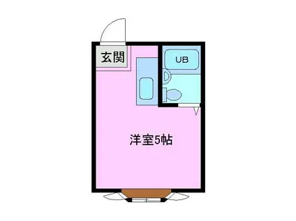 サンハイツ英(ワンルーム/2階)の間取り写真