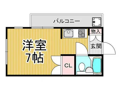 レッドサン・イケヤ3(ワンルーム/3階)の間取り写真