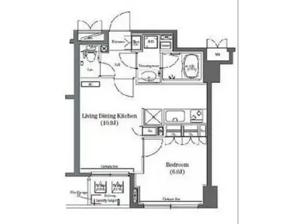 コンフォリア日本橋(1LDK/3階)の間取り写真