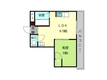 サニーコート菜畑(1LDK/3階)の間取り写真