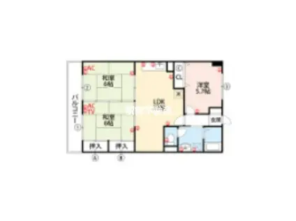 ライトハウス(3LDK/1階)の間取り写真