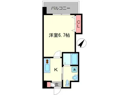 ラグゼドーム前I(1K/3階)の間取り写真