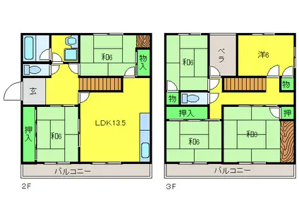 古橋ビル(6LDK/2階)の間取り写真