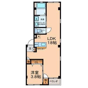 グランレーヴ東別院イースト(1LDK/3階)の間取り写真
