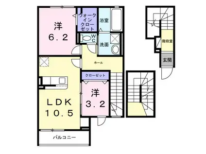 ドルチェビータ III(2LDK/3階)の間取り写真