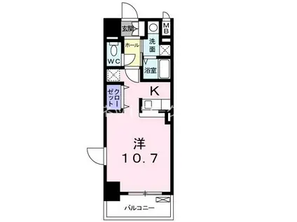 ボナール(1K/5階)の間取り写真