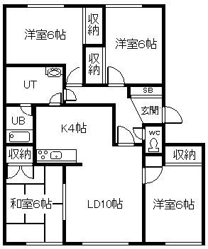 リベライン神楽(4LDK/3階)の間取り写真