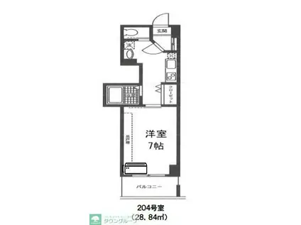 アバンサール湘南(1K/2階)の間取り写真