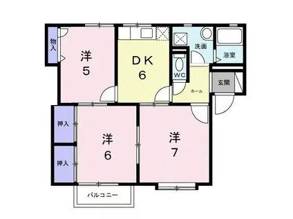 グレイスコート II (3DK/1階)の間取り写真