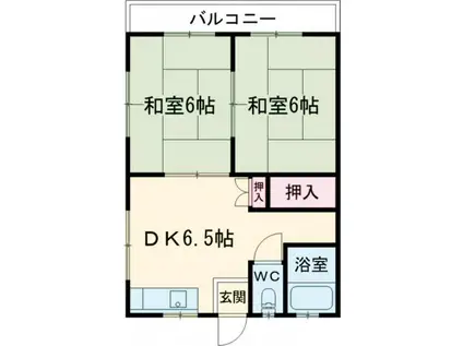 友重アパート(2DK/2階)の間取り写真