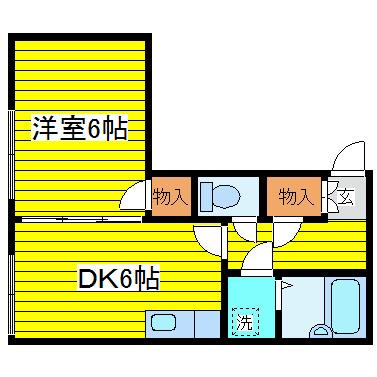 ノール18(1DK/3階)の間取り写真