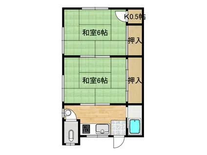 石井アパート(2K/2階)の間取り写真