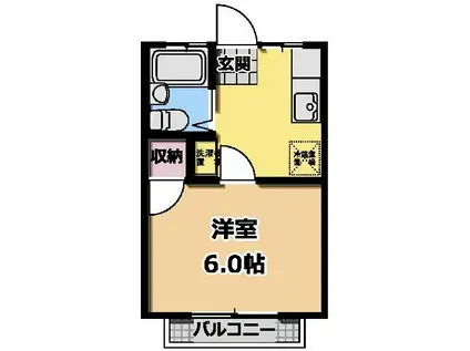 アリス木更津第一(1K/1階)の間取り写真