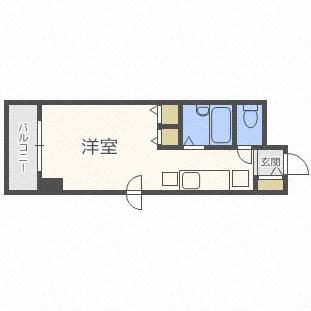 メゾンクレスト元町(1K/4階)の間取り写真