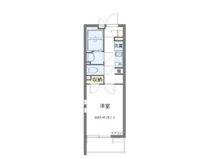 クレイノプレジャータウンIII(1K/3階)の間取り写真