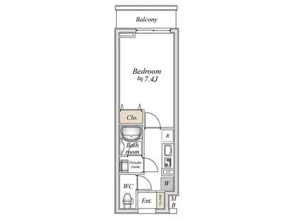 BANDOUBASHI RENTAL APARTMENT(1K/8階)の間取り写真
