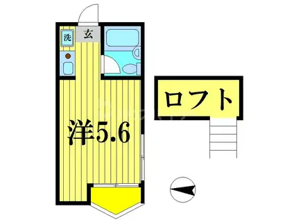 ウィスタリア(ワンルーム/1階)の間取り写真