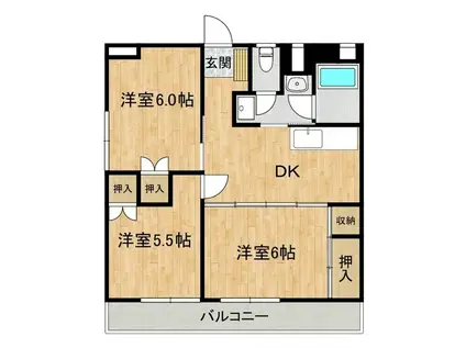 ラファミーユ大工町(3DK/8階)の間取り写真