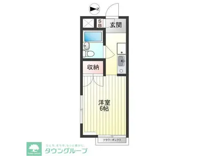 メープルヒルズ(1K/2階)の間取り写真