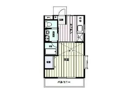 カーサ・デ・ヴェルテ(1DK/2階)の間取り写真