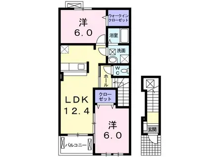 カーサフェリーチェ(2LDK/2階)の間取り写真