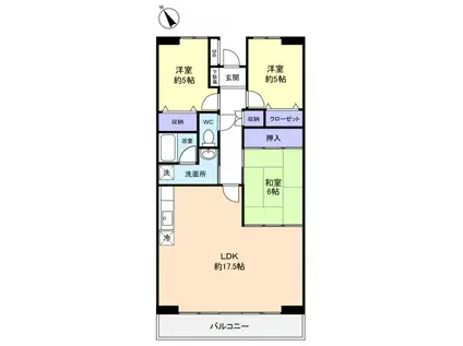 エスポワール八千代(3LDK/6階)の間取り写真