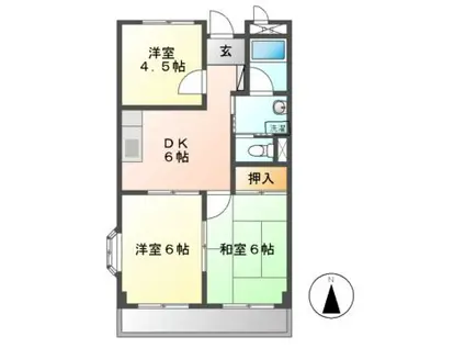 エクセレントJ2(3DK/4階)の間取り写真