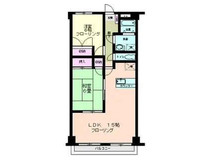 ウィンパレス弐番館(2LDK/3階)の間取り写真