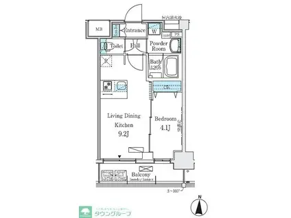 ディームス東陽町II(1LDK/6階)の間取り写真