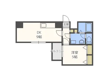 ベルヴィコート豊平IV(1LDK/2階)の間取り写真
