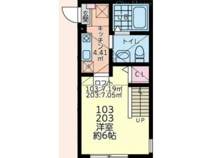 リベルテ相模原(1K/2階)の間取り写真