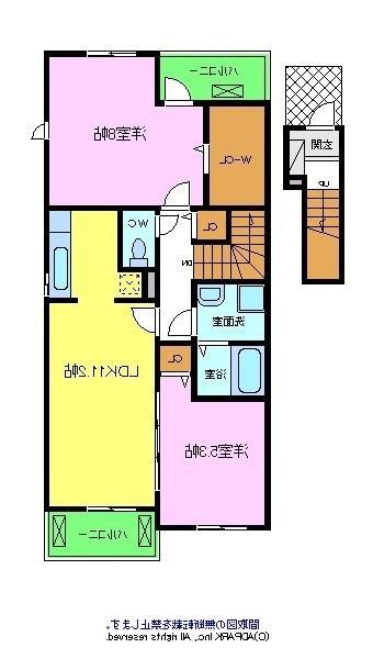 メゾンなでしこ(2LDK/2階)の間取り写真